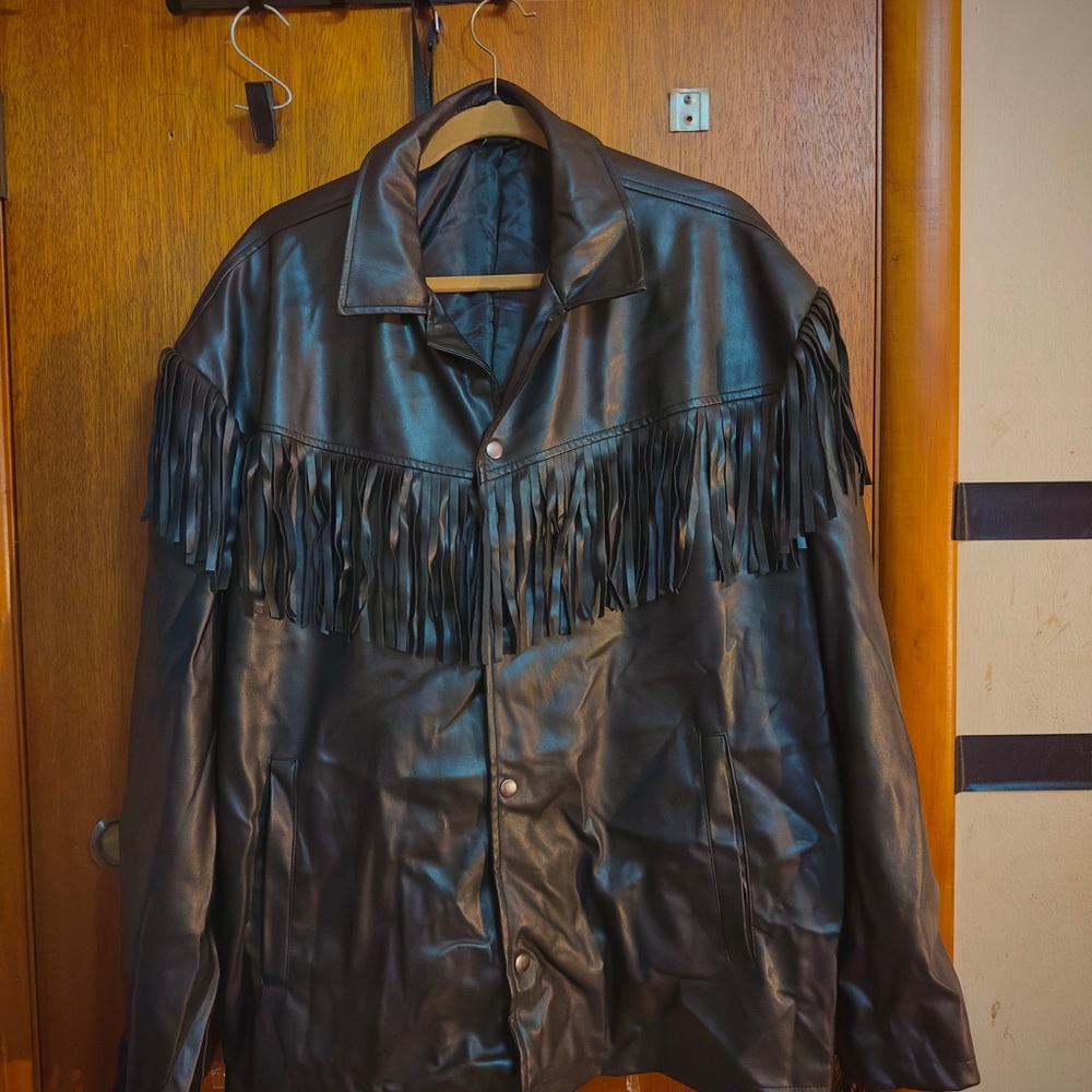 Forever 21 Black Fringe Leather Jacket